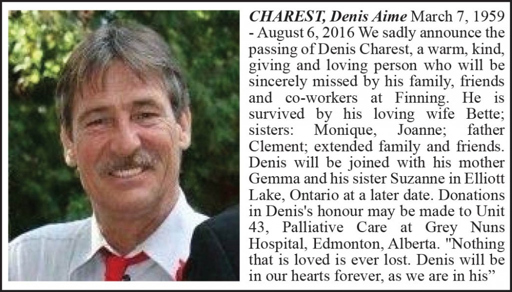 Obituary Denis Aime Charest 2 August 23-2016