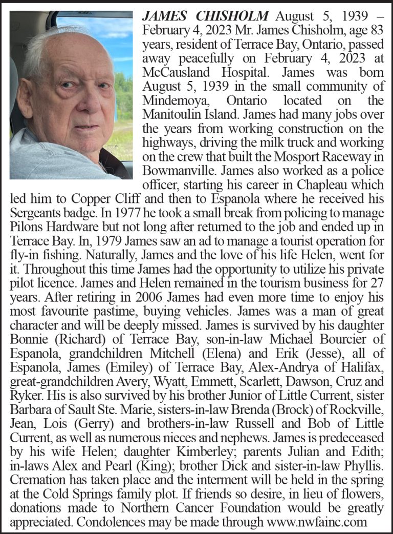 Obituary James Chisholm Around and About